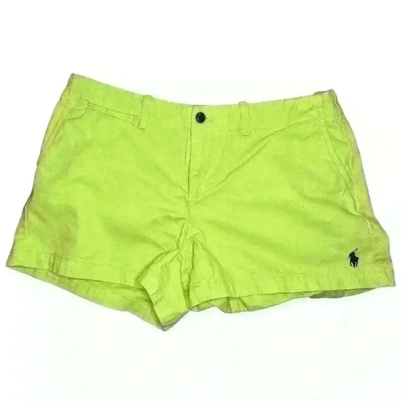 RALPH LAUREN SPORT Y2K LIME GREEN MINI SHORTS - Picture 1 of 5